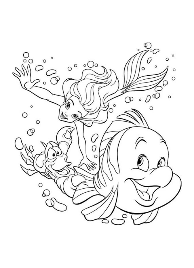 Dessin à colorier: La Petite Sirène (Films d'animation) #127392 - Coloriages à Imprimer Gratuits