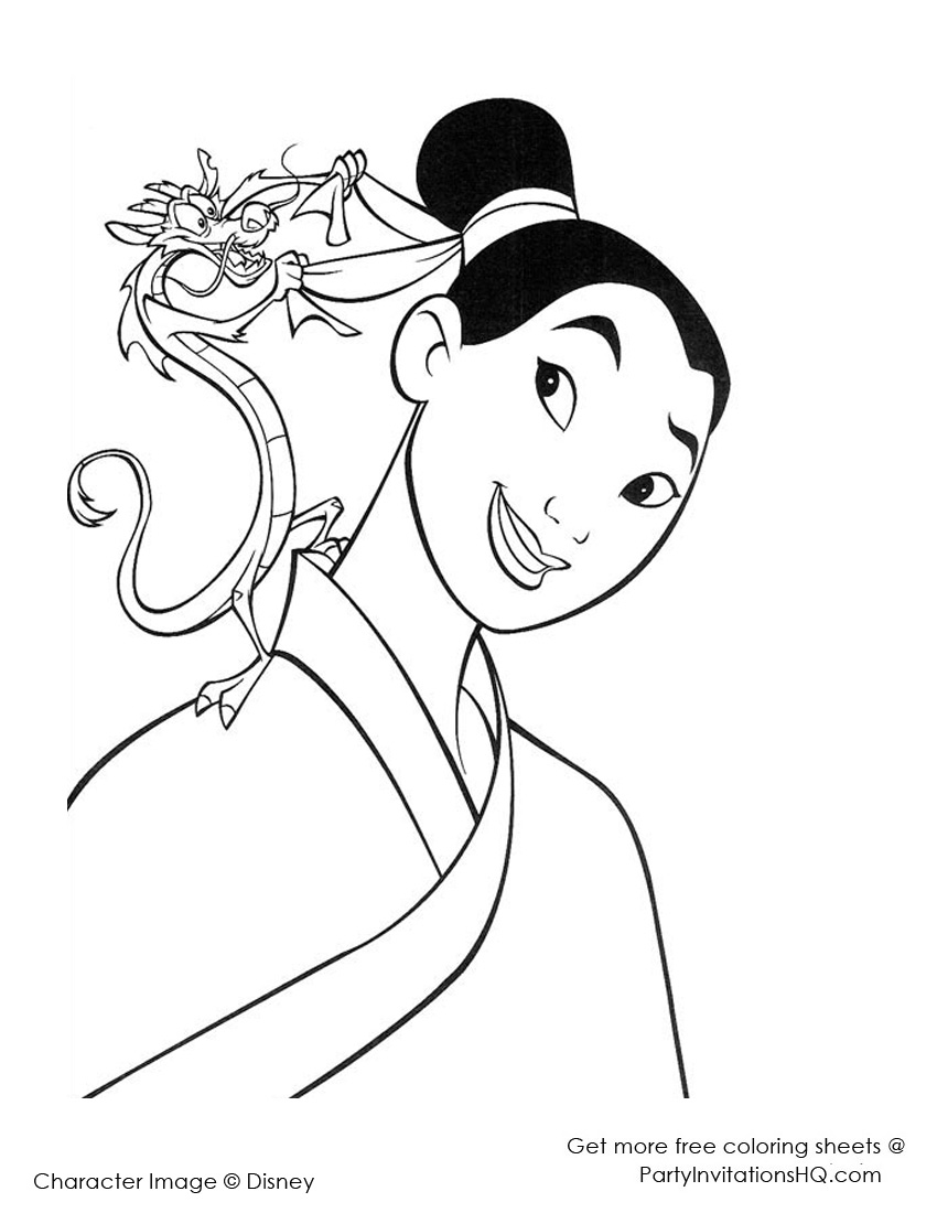 Dessin à colorier: Mulan (Films d'animation) #133640 - Coloriages à Imprimer Gratuits