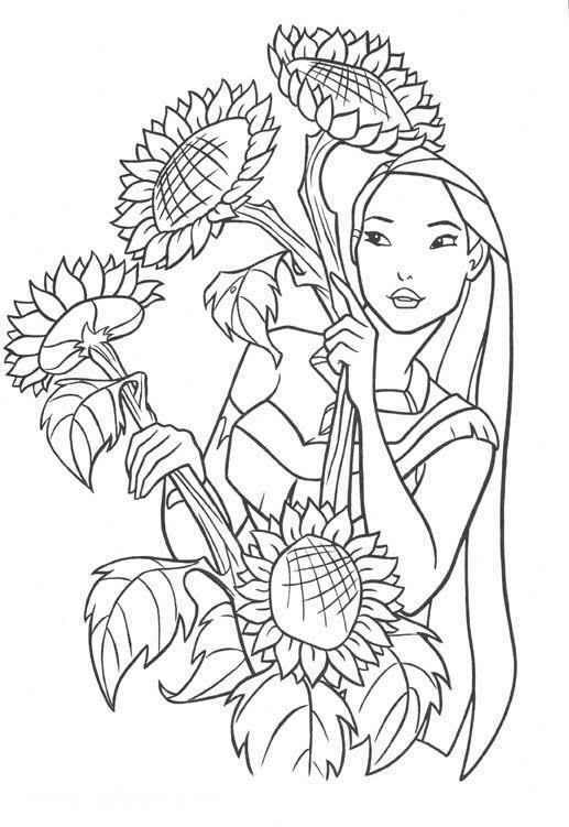 Dessin à colorier: Pocahontas (Films d'animation) #131356 - Coloriages à Imprimer Gratuits