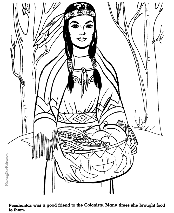 Dessin à colorier: Pocahontas (Films d'animation) #131380 - Coloriages à Imprimer Gratuits