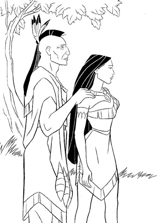 Dessin à colorier: Pocahontas (Films d'animation) #131397 - Coloriages à Imprimer Gratuits