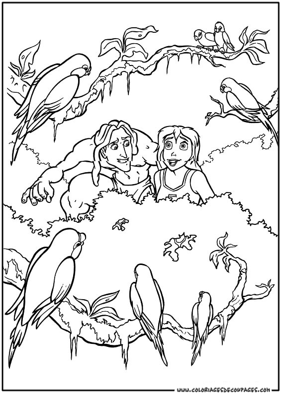 Dessin à colorier: Tarzan (Films d'animation) #131111 - Coloriages à Imprimer Gratuits