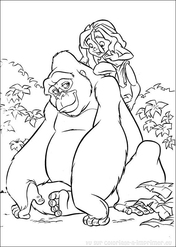 Dessin à colorier: Tarzan (Films d'animation) #131166 - Coloriages à Imprimer Gratuits