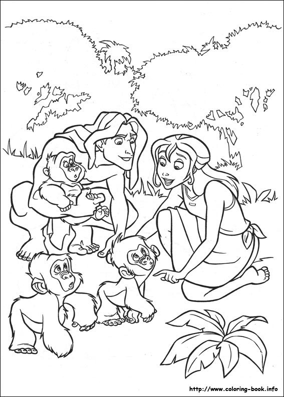Dessin à colorier: Tarzan (Films d'animation) #131257 - Coloriages à Imprimer Gratuits