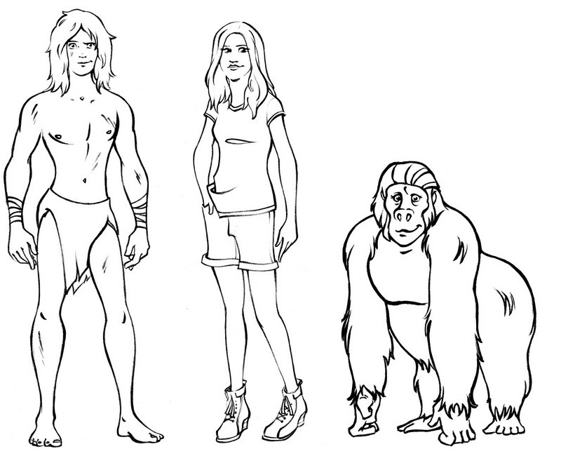 Dessin à colorier: Tarzan (Films d'animation) #131273 - Coloriages à Imprimer Gratuits
