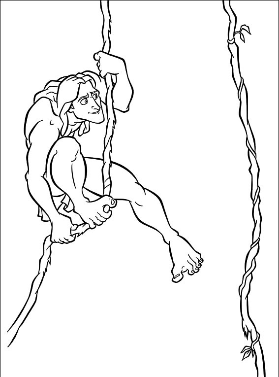 Dessin à colorier: Tarzan (Films d'animation) #131314 - Coloriages à Imprimer Gratuits