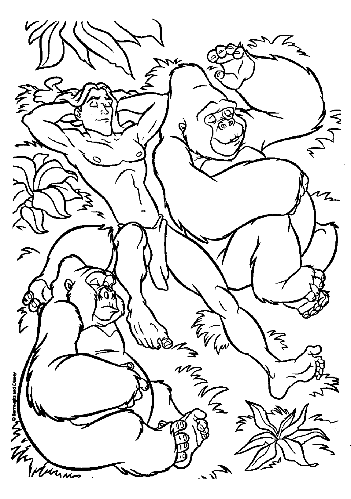 Dessin à colorier: Tarzan (Films d'animation) #131325 - Coloriages à Imprimer Gratuits