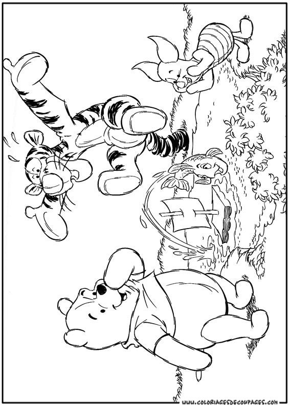 Dessin à colorier: Winnie l'Ourson (Films d'animation) #28730 - Coloriages à Imprimer Gratuits