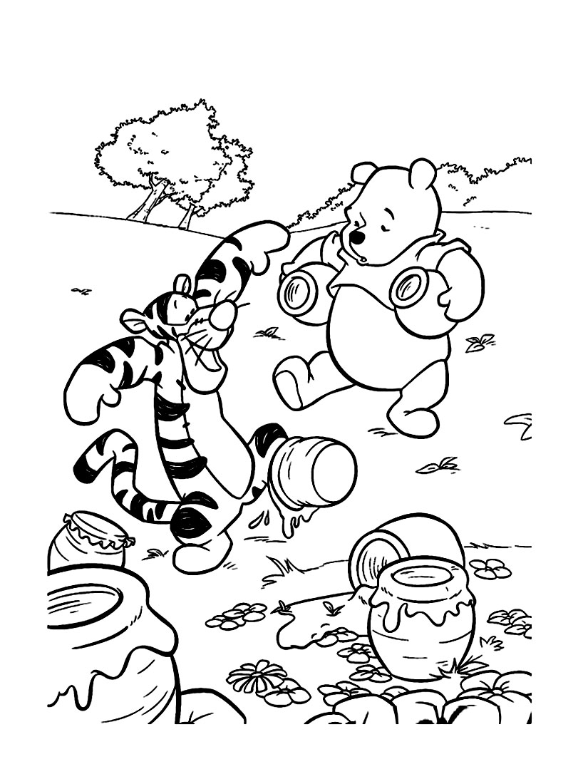 Dessin à colorier: Winnie l'Ourson (Films d'animation) #28798 - Coloriages à Imprimer Gratuits