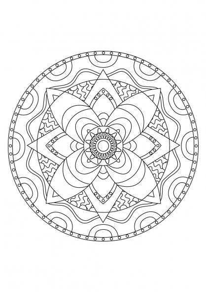 Dessin à colorier: Mandalas (Mandalas) #23070 - Coloriages à Imprimer Gratuits