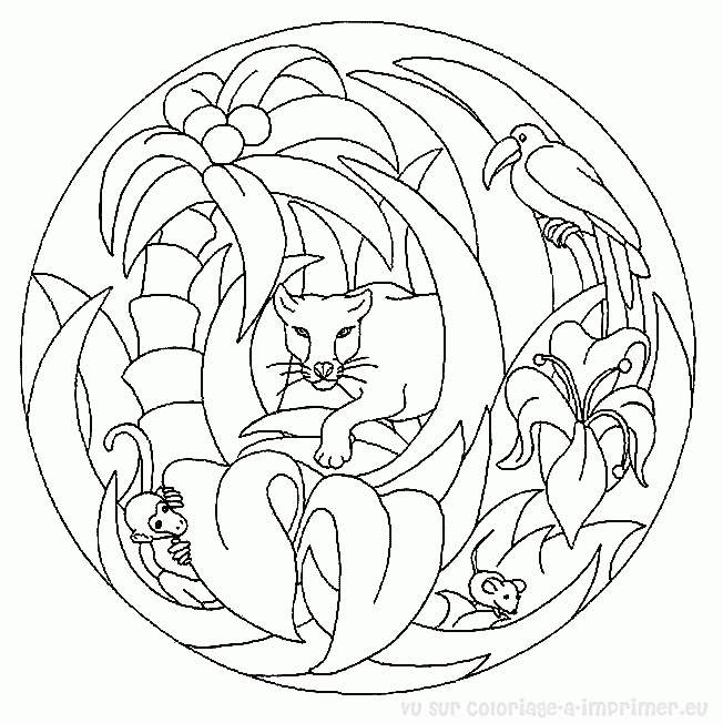 Dessin à colorier: Mandalas Animaux (Mandalas) #22689 - Coloriages à Imprimer Gratuits