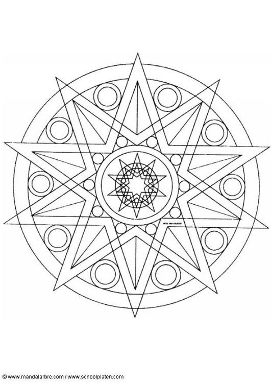 Dessin à colorier: Mandalas Étoile (Mandalas) #117949 - Coloriages à Imprimer Gratuits
