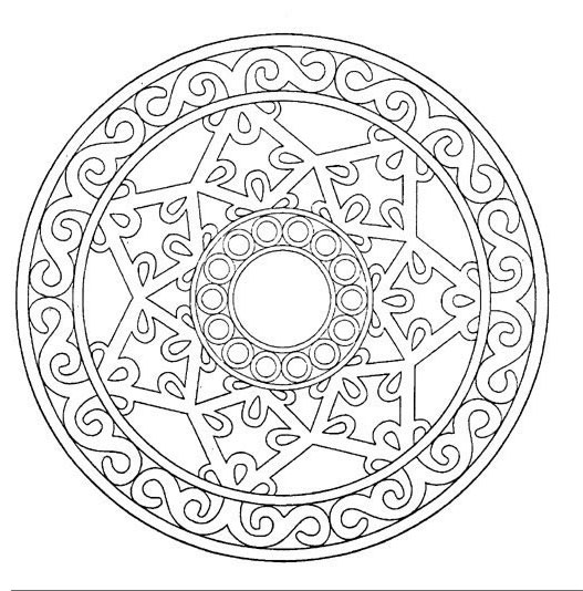 Dessin à colorier: Mandalas Étoile (Mandalas) #117959 - Coloriages à Imprimer Gratuits