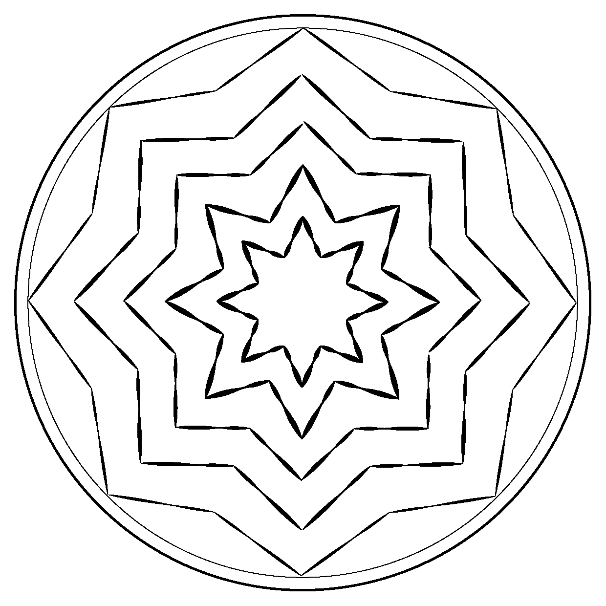 Dessin à colorier: Mandalas Étoile (Mandalas) #117961 - Coloriages à Imprimer Gratuits