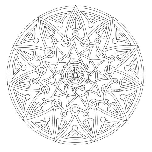 Dessin à colorier: Mandalas Étoile (Mandalas) #117974 - Coloriages à Imprimer Gratuits