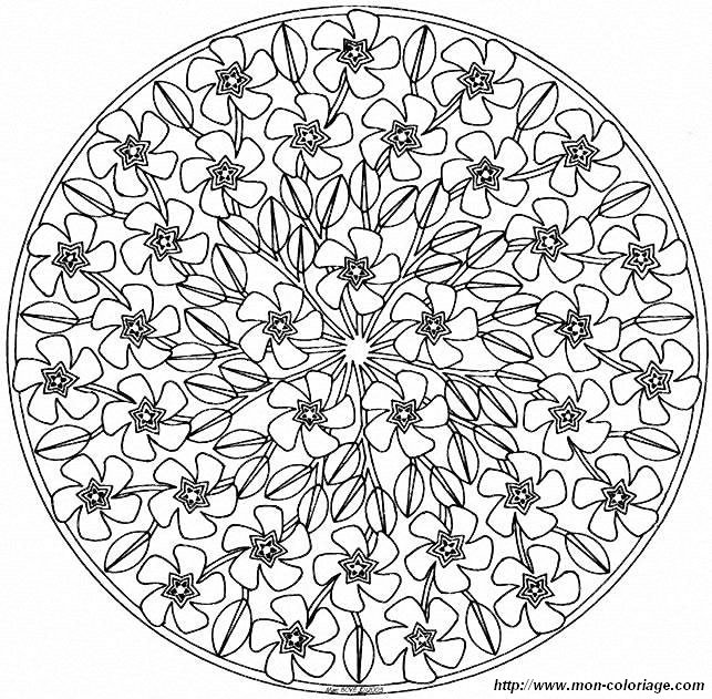 Dessin à colorier: Mandalas Fleurs (Mandalas) #117038 - Coloriages à Imprimer Gratuits
