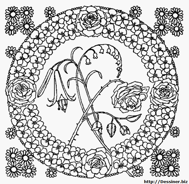 Dessin à colorier: Mandalas Fleurs (Mandalas) #117045 - Coloriages à Imprimer Gratuits