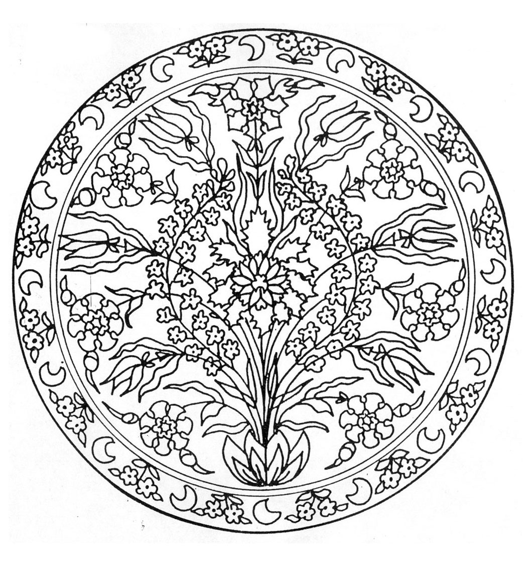 Dessin à colorier: Mandalas Fleurs (Mandalas) #117047 - Coloriages à Imprimer Gratuits