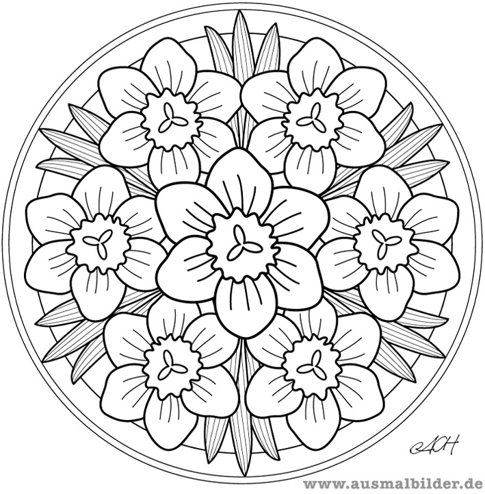Dessin à colorier: Mandalas Fleurs (Mandalas) #117049 - Coloriages à Imprimer Gratuits