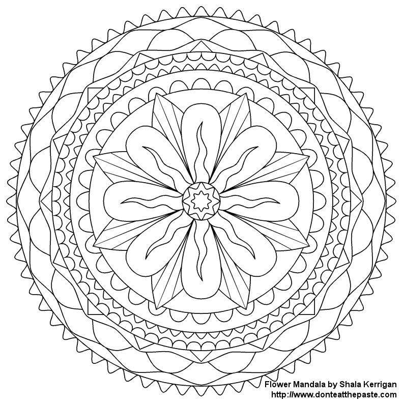 Dessin à colorier: Mandalas Fleurs (Mandalas) #117072 - Coloriages à Imprimer Gratuits