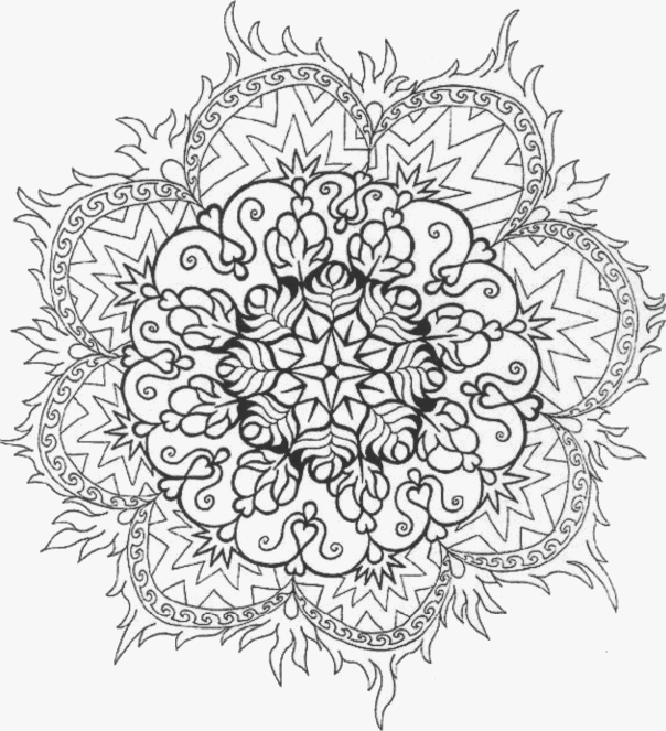 Dessin à colorier: Mandalas Fleurs (Mandalas) #117089 - Coloriages à Imprimer Gratuits