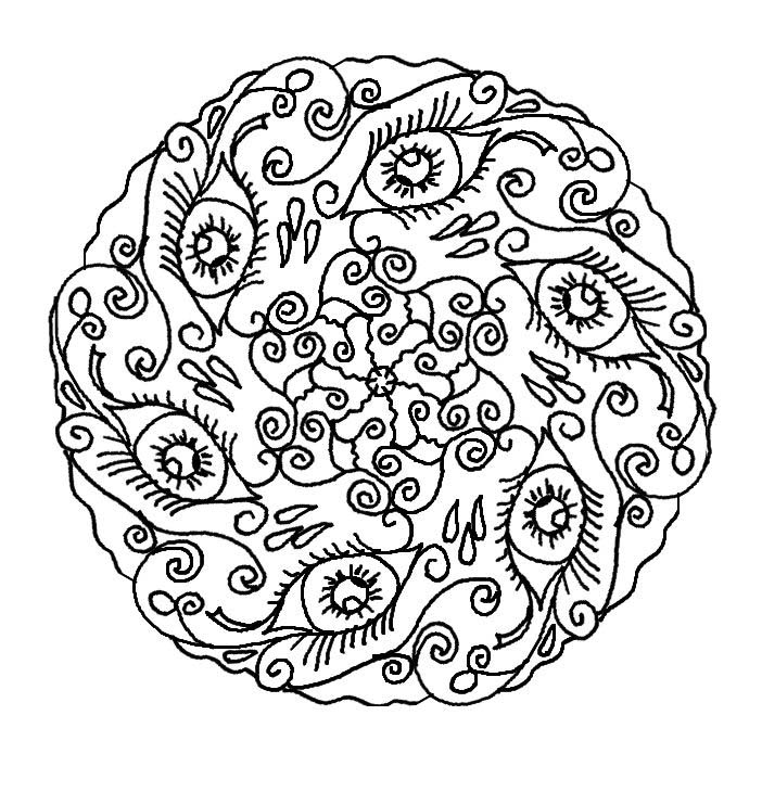 Dessin à colorier: Mandalas Fleurs (Mandalas) #117124 - Coloriages à Imprimer Gratuits