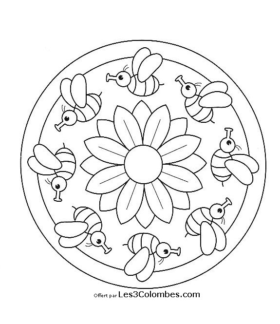 Dessin à colorier: Mandalas pour Enfants (Mandalas) #124106 - Coloriages à Imprimer Gratuits