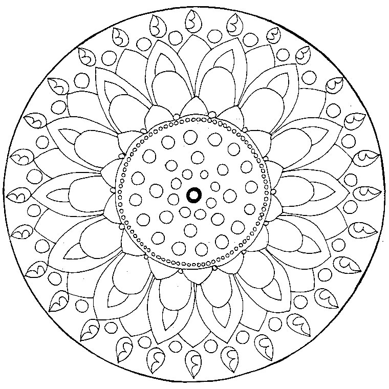 Dessin à colorier: Mandalas pour Enfants (Mandalas) #124221 - Coloriages à Imprimer Gratuits