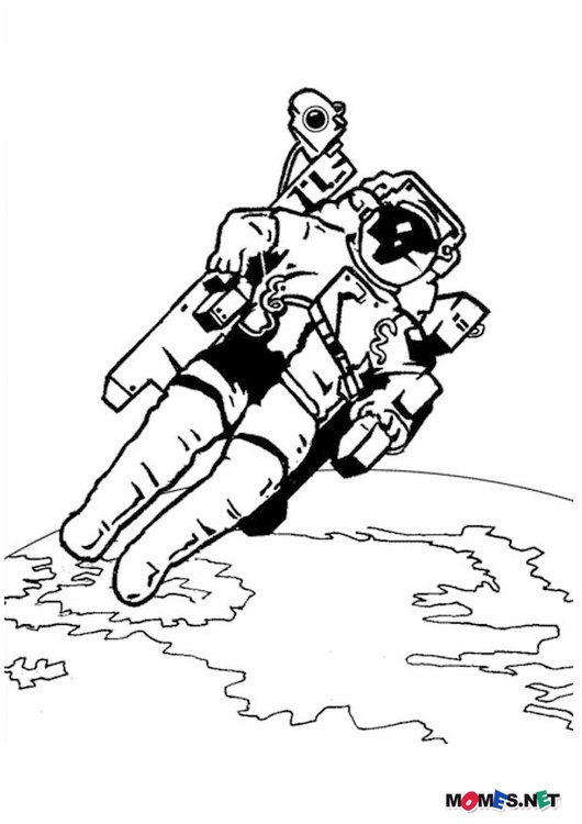 Dessin à colorier: Astronaute (Métiers et Professions) #87601 - Coloriages à Imprimer Gratuits