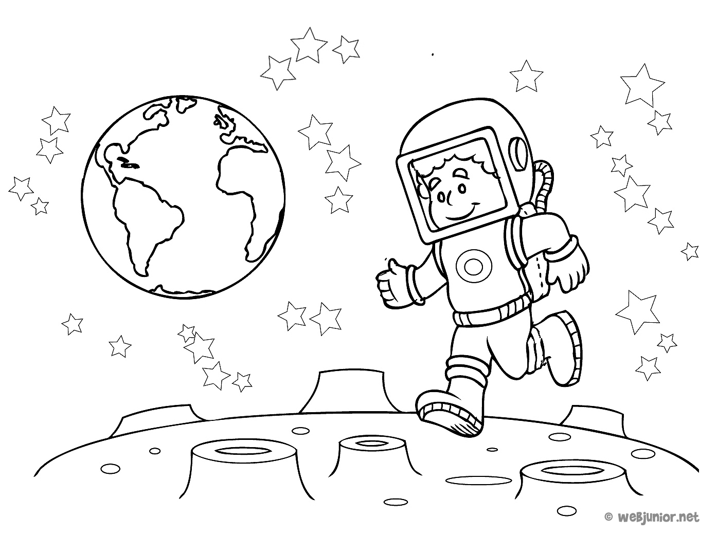 Dessin à colorier: Astronaute (Métiers et Professions) #87618 - Coloriages à Imprimer Gratuits