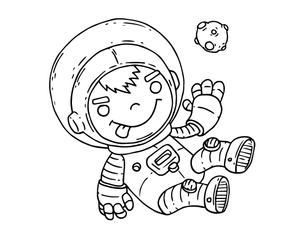 Dessin à colorier: Astronaute (Métiers et Professions) #87619 - Coloriages à Imprimer Gratuits