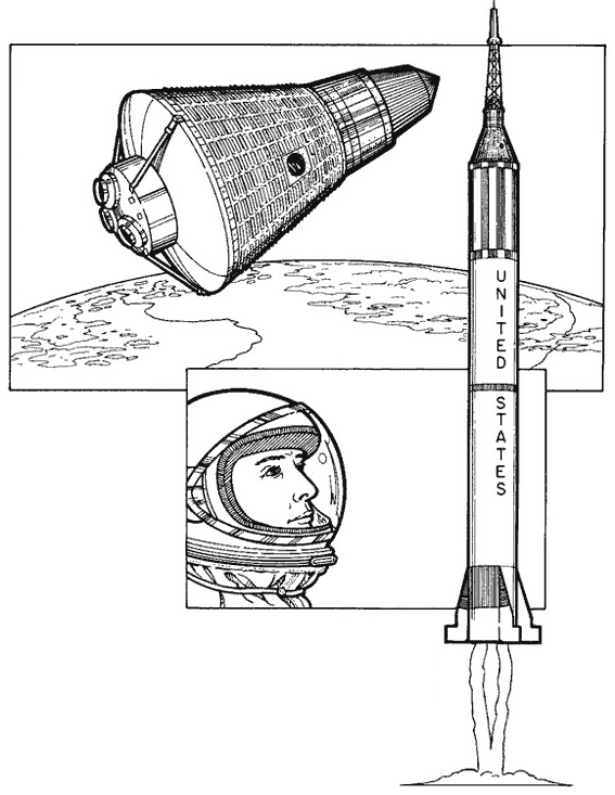 Dessin à colorier: Astronaute (Métiers et Professions) #87631 - Coloriages à Imprimer Gratuits