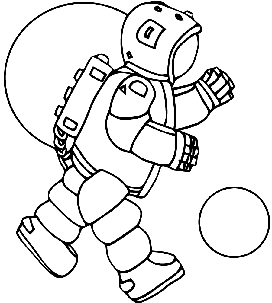 Dessin à colorier: Astronaute (Métiers et Professions) #87642 - Coloriages à Imprimer Gratuits
