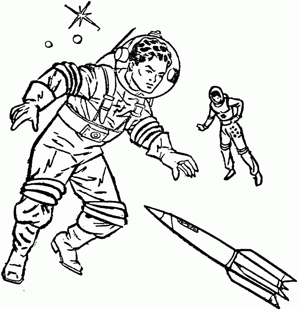 Dessin à colorier: Astronaute (Métiers et Professions) #87694 - Coloriages à Imprimer Gratuits