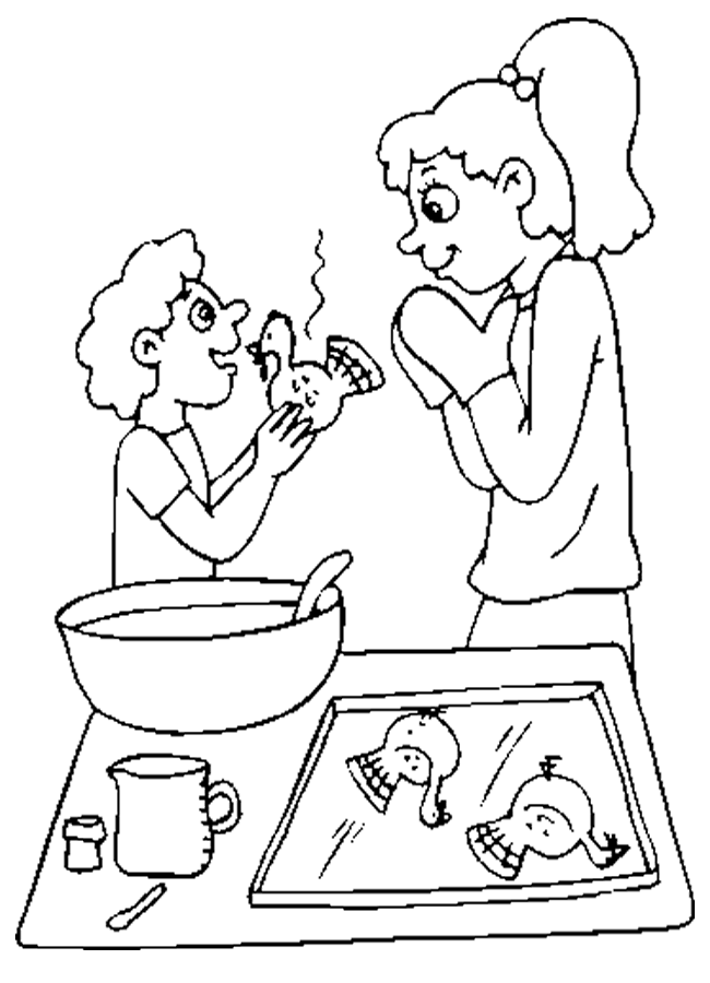 Dessin à colorier: Cuisinier / Cuisinière (Métiers et Professions) #91789 - Coloriages à Imprimer Gratuits