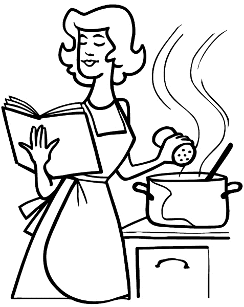 Dessin à colorier: Cuisinier / Cuisinière (Métiers et Professions) #91829 - Coloriages à Imprimer Gratuits