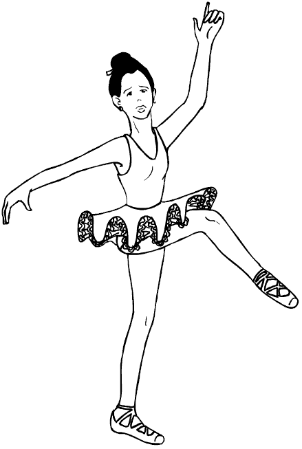 Dessin à colorier: Danseur / Danseuse (Métiers et Professions) #92234 - Coloriages à Imprimer Gratuits