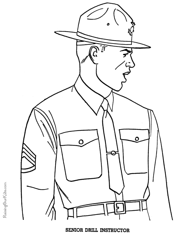 Dessin à colorier: Militaire (Métiers et Professions) #102204 - Coloriages à Imprimer Gratuits