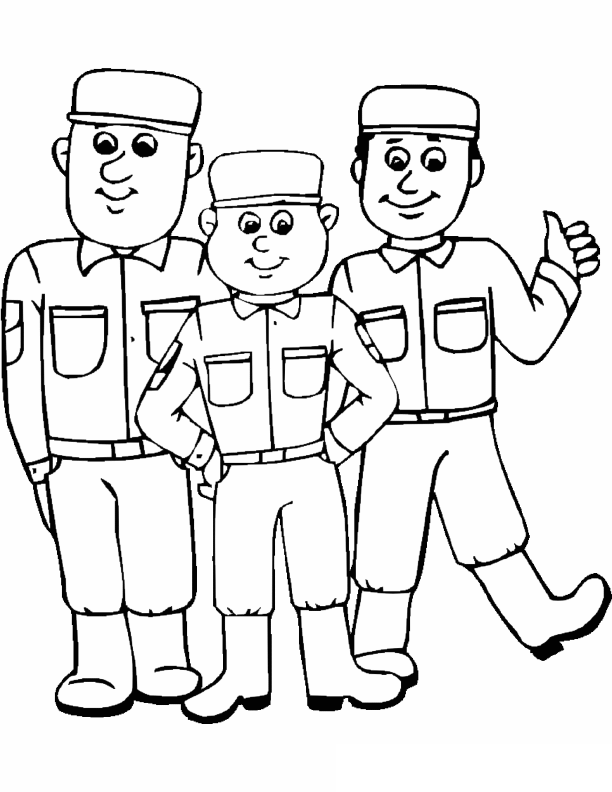 Dessin à colorier: Militaire (Métiers et Professions) #102206 - Coloriages à Imprimer Gratuits