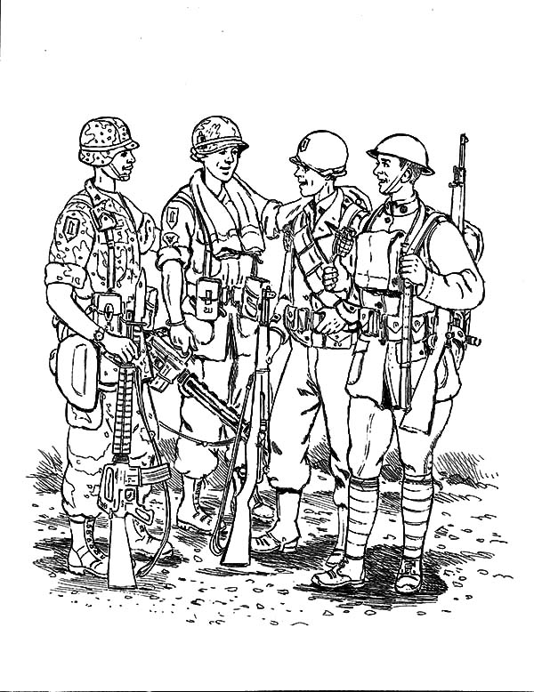 Dessin à colorier: Militaire (Métiers et Professions) #102394 - Coloriages à Imprimer Gratuits
