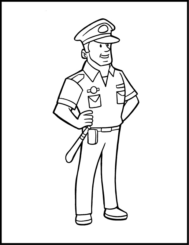Dessin à colorier: Policier (Métiers et Professions) #105362 - Coloriages à Imprimer Gratuits