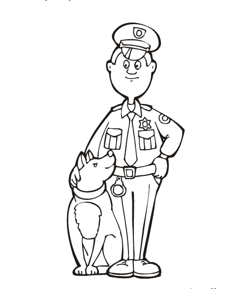 Dessin à colorier: Policier (Métiers et Professions) #105371 - Coloriages à Imprimer Gratuits
