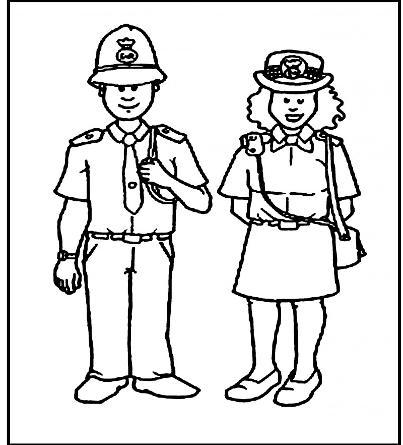 Dessin à colorier: Policier (Métiers et Professions) #105424 - Coloriages à Imprimer Gratuits