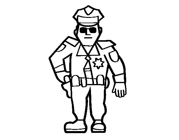 Dessin à colorier: Policier (Métiers et Professions) #105442 - Coloriages à Imprimer Gratuits