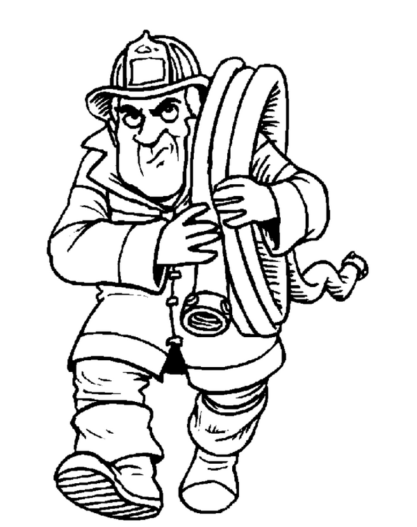Dessin à colorier: Pompier (Métiers et Professions) #105516 - Coloriages à Imprimer Gratuits