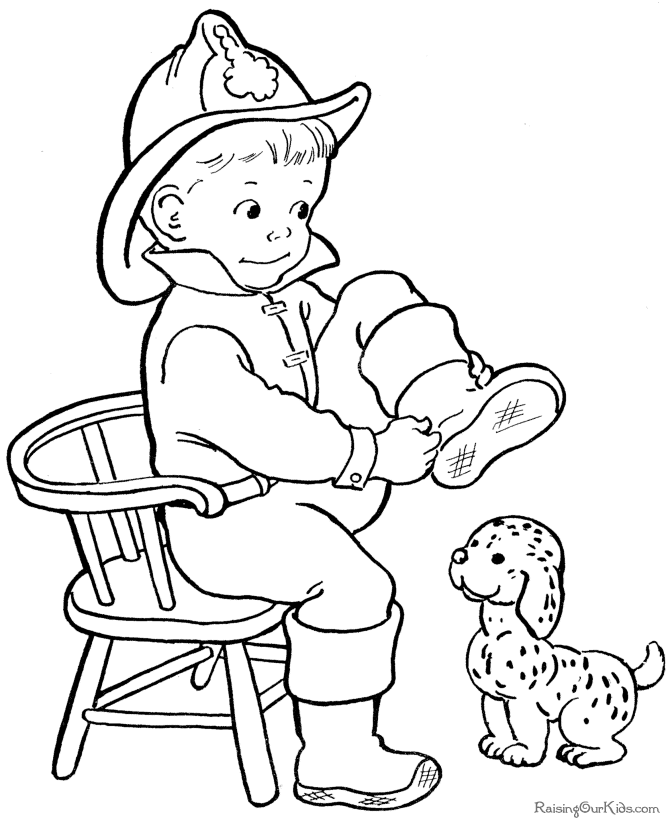 Dessin à colorier: Pompier (Métiers et Professions) #105547 - Coloriages à Imprimer Gratuits