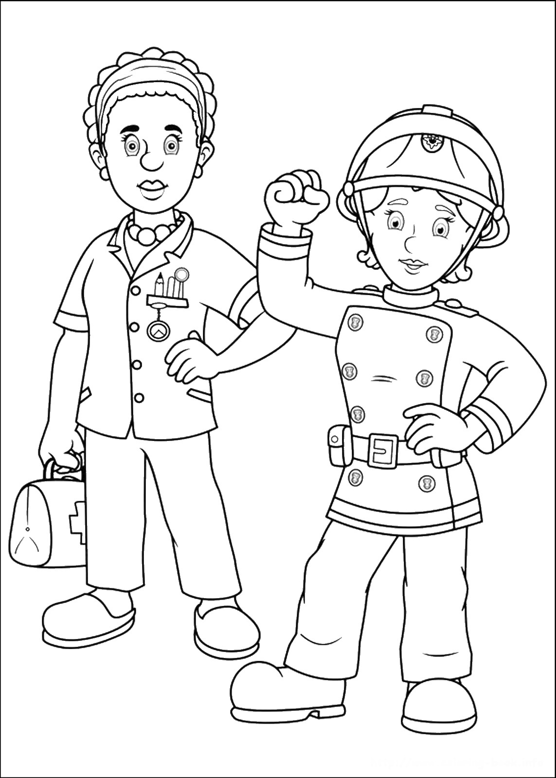 Dessin à colorier: Pompier (Métiers et Professions) #105621 - Coloriages à Imprimer Gratuits