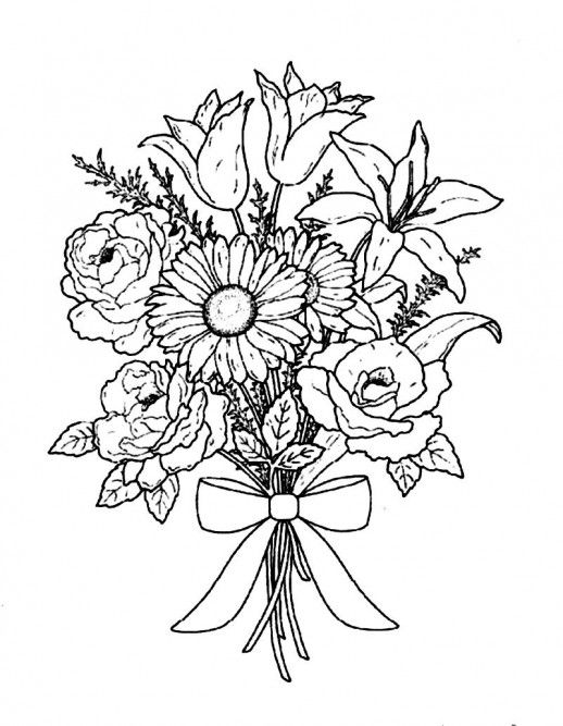 Dessin à colorier: Bouquet de fleurs (Nature) #160806 - Coloriages à Imprimer Gratuits