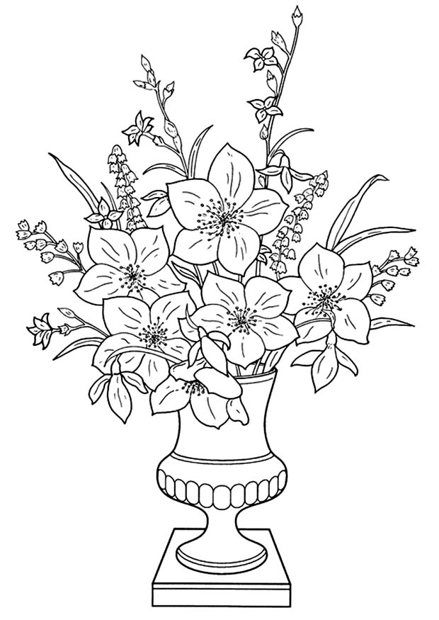 Dessin à colorier: Bouquet de fleurs (Nature) #160868 - Coloriages à Imprimer Gratuits