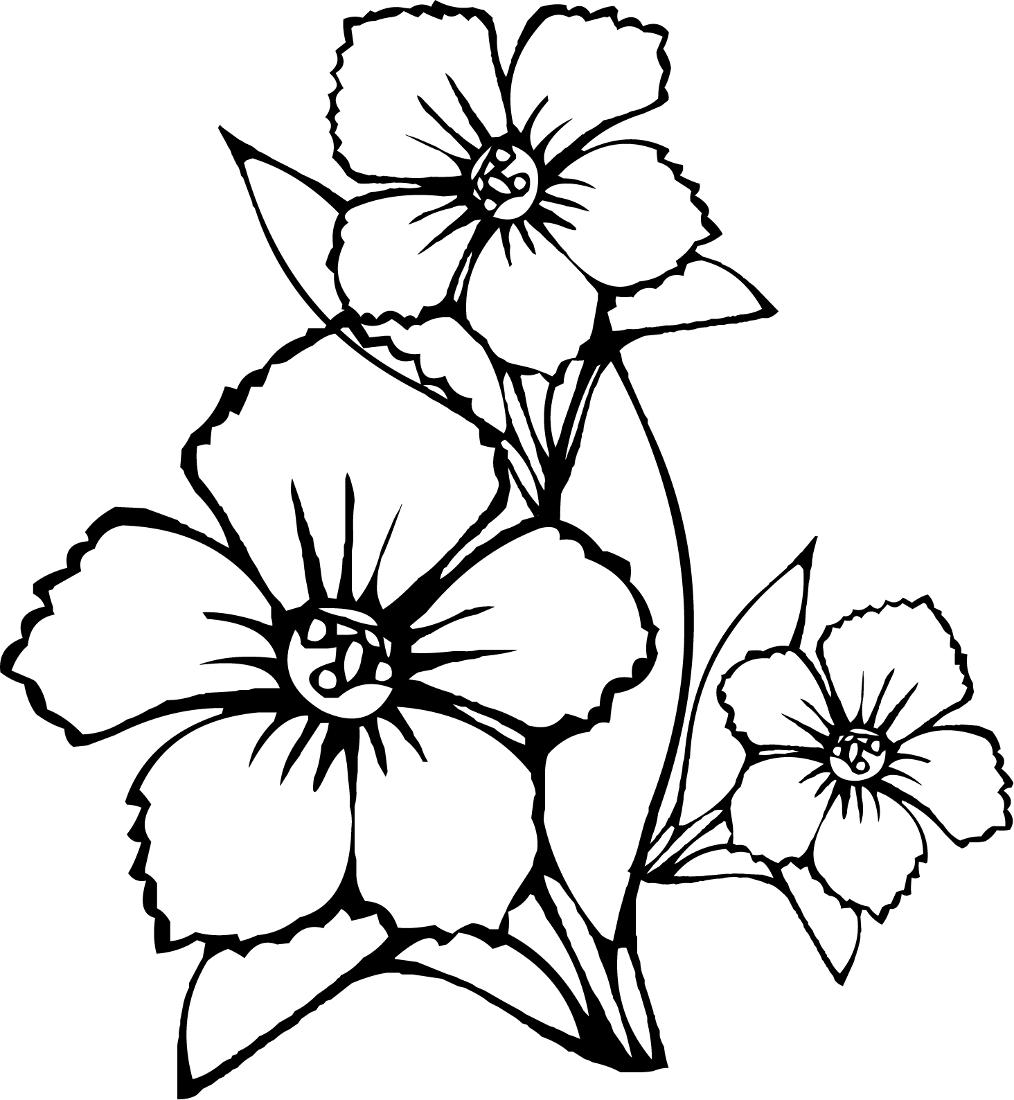 Dessin à colorier: Bouquet de fleurs (Nature) #161003 - Coloriages à Imprimer Gratuits